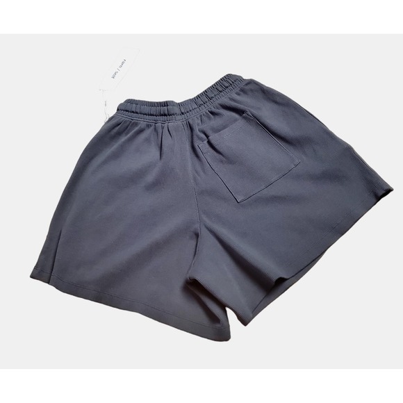 Rare/Self Minimalist Quiet Luxury Ribbed Knit‎ Shorts Black Sanded Size 2 NWT - Picture 2 of 9
